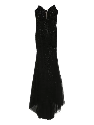 Holland & Holland Embellished Fishtail Maxi Dress In Black