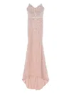 Holland & Holland Embellished Fishtail Maxi Dress In Pink