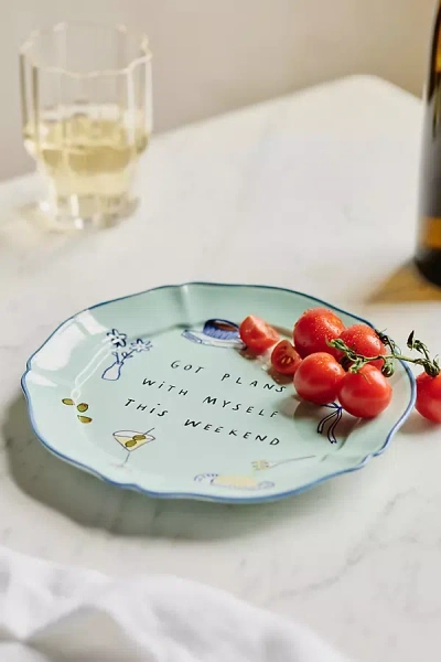 Hollie Startup Got Plans With Myself Stoneware Dessert Plate