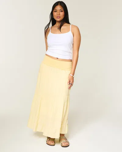 Hollister 2-in-1 Convertible Maxi Skirt To Midi Dress In Yellow