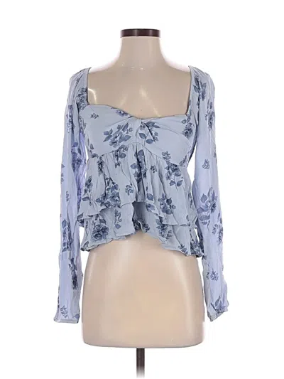 Pre-owned Hollister 3/4 Sleeve Blouse In Blue