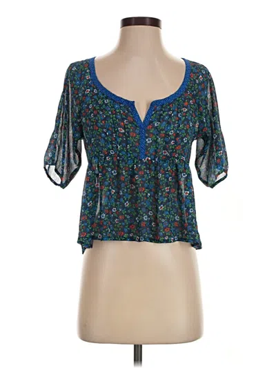 Pre-owned Hollister 3/4 Sleeve Blouse In Blue