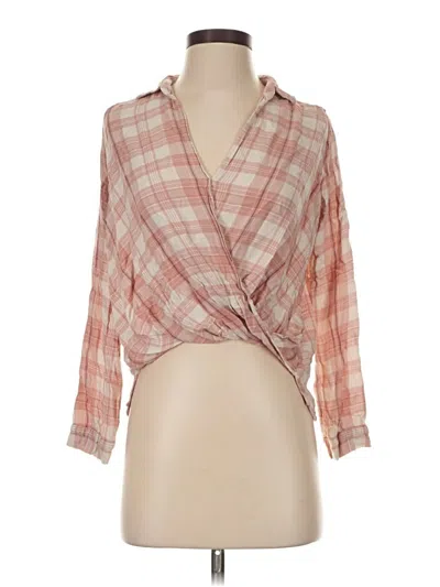 Pre-owned Hollister 3/4 Sleeve Blouse In Brown