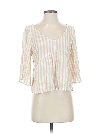 Pre-owned Hollister 3/4 Sleeve Blouse In Ivory