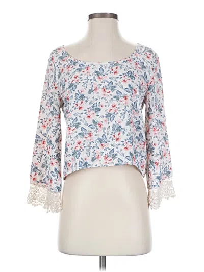 Pre-owned Hollister 3/4 Sleeve Blouse In Ivory