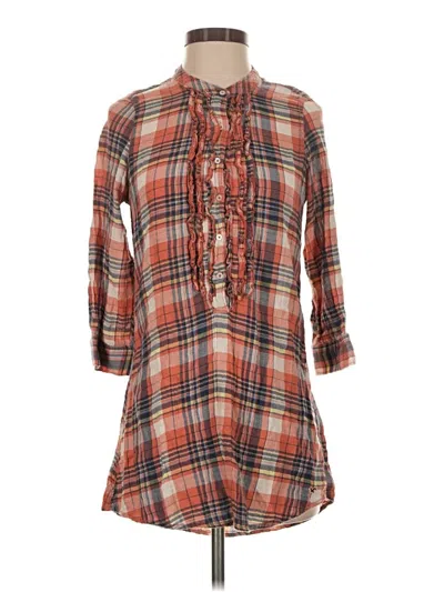 Pre-owned Hollister 3/4 Sleeve Blouse In Orange