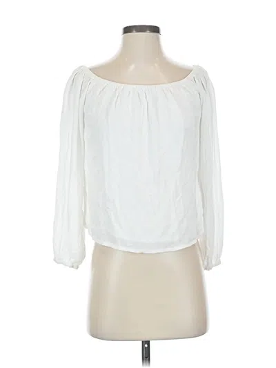 Pre-owned Hollister 3/4 Sleeve Blouse In White
