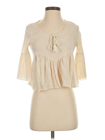 Pre-owned Hollister 3/4 Sleeve Blouse In White