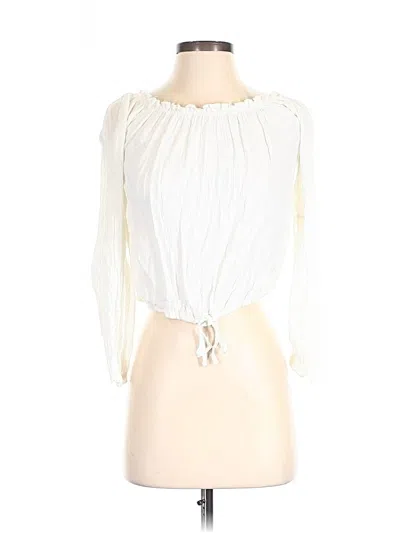 Pre-owned Hollister 3/4 Sleeve Blouse In White
