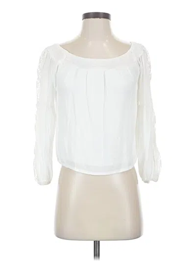 Pre-owned Hollister 3/4 Sleeve Blouse In White