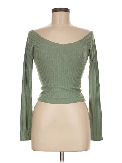Pre-owned Hollister 3/4 Sleeve T-shirt In Green