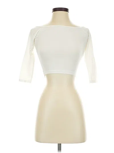 Pre-owned Hollister 3/4 Sleeve T-shirt In White