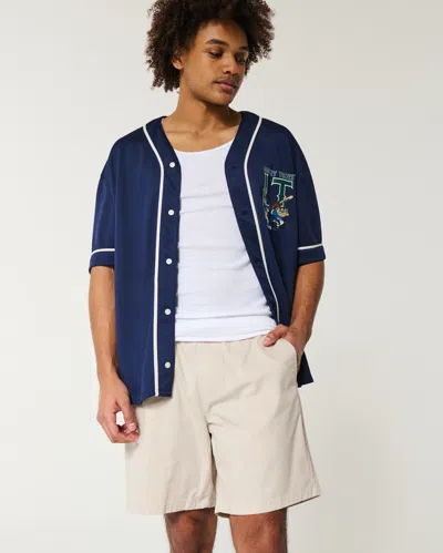 Hollister Above-the-knee Twill Pull-on Shorts In Neutral