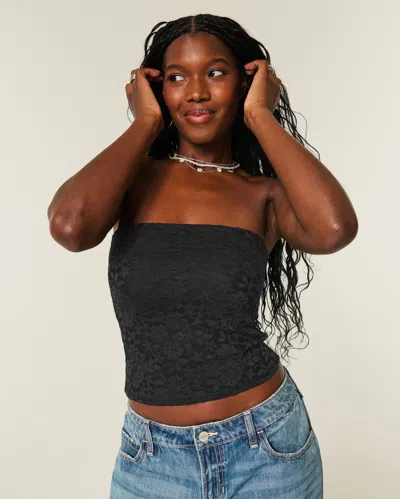 Hollister All-over Lace Tube Top In Black
