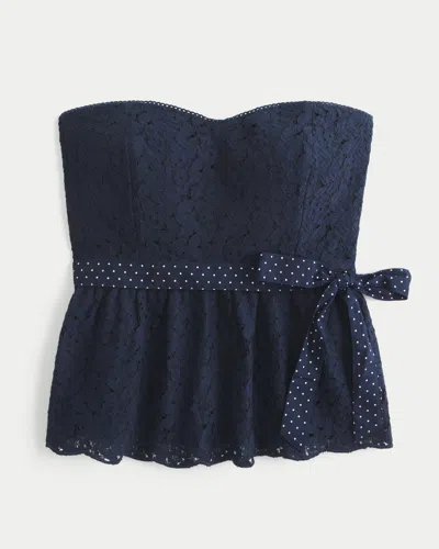 Hollister All-over Lace 2-in-1 Top In Blue