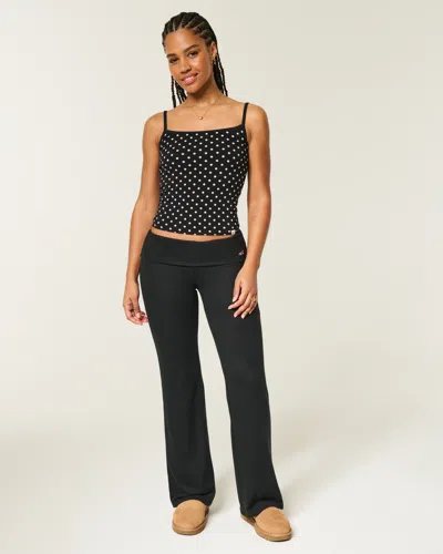 Hollister Always Cozy Foldover Flare Pants In Black
