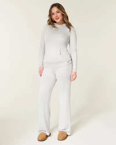Hollister Always Cozy Foldover Flare Pants In Gray