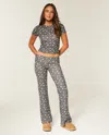 Hollister Always Cozy Knit Foldover Waist Flare Pants In Gray