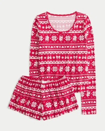 Hollister Always Cozy Long-sleeve Scoop Top & Shorts Set