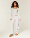 Hollister Always Cozy Rib Henley & Wide-leg Pants Set In White