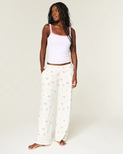 Hollister Always Cozy Side-tie Wide-leg Pants In White
