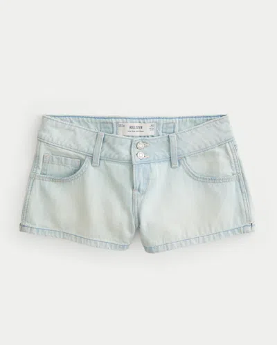 Hollister Andi Adjustable Low-rise Mini Jean Shorts In Light