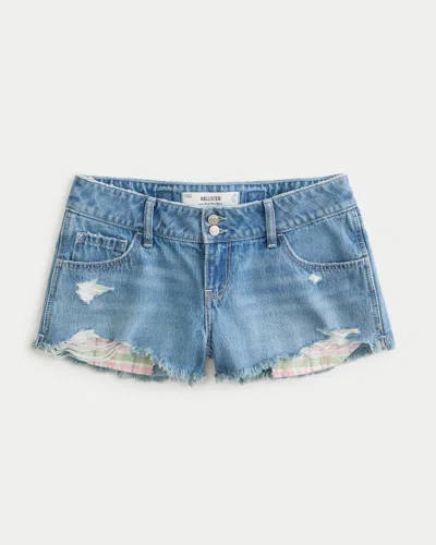 Hollister Andi Adjustable Low-rise Ripped Mini Jean Shorts In Medium