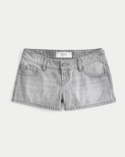 Hollister Andi Adjustable Mini Jean Shorts In Gray