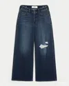 Hollister Andi Adjustable Ultra Low-rise Cherry Pocket Super Baggy Jeans In Dark