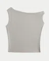 Hollister Asymmetrical Off-the-shoulder Top In Gray