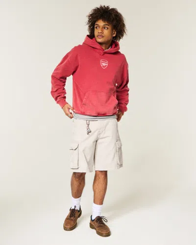 Hollister At-the-knee Baggy Cargo Shorts In Neutral