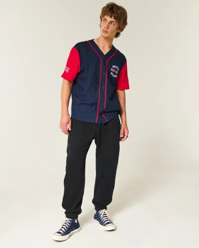 Hollister Baggy Cinch Joggers In Blue