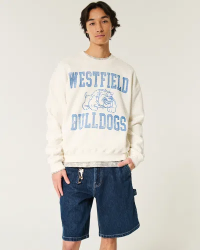 Hollister Baggy Denim Painter Shorts In Blue