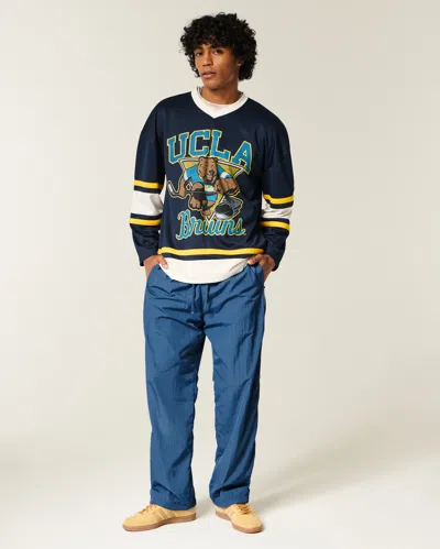 Hollister Baggy Track Pants In Blue