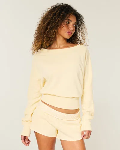 Hollister Banded Off-the-shoulder Sweatshirt In Yellow