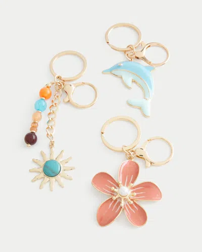 Hollister Beach Charm Keychain Pack In Gold