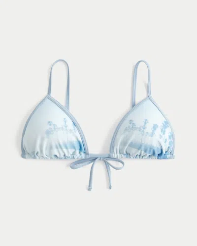 Hollister Beach Graphic Triangle Bikini Top In Blue