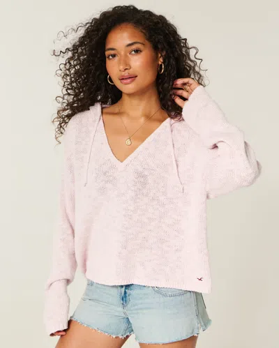 Hollister Beachy Sweater Hoodie In Pink