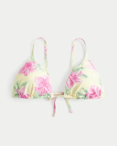 Hollister Beaded Over-the-shoulder Triangle Bikini Top In Multi