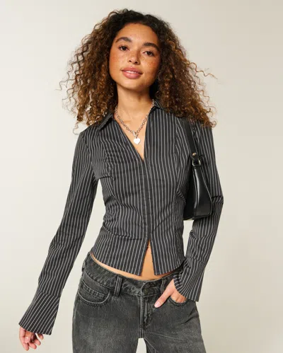 Hollister Bell Sleeve Shirt In Black