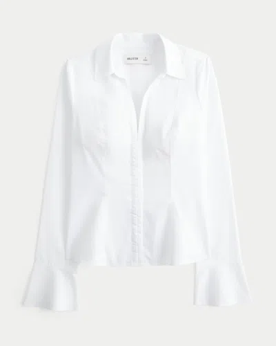 Hollister Bell Sleeve Shirt In White