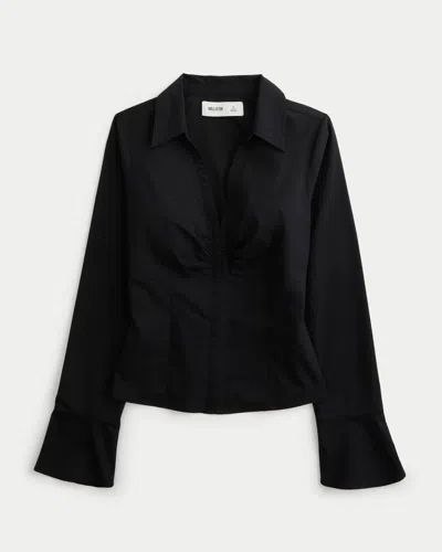 Hollister Bell Sleeve Shirt In Black