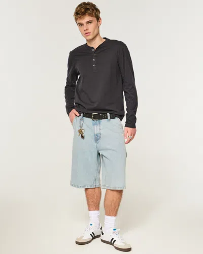 Hollister Below-the-knee Super Baggy Denim Painter Shorts In White