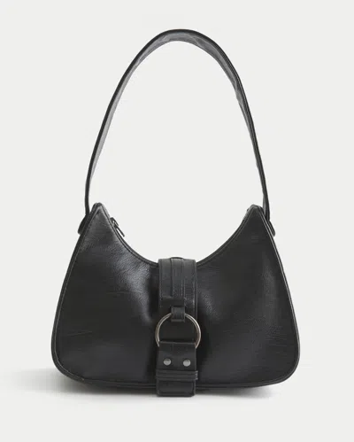 Hollister Belted Faux Leather Purse In Black