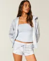 Hollister Blue Camo Fleece Mini Shorts In White