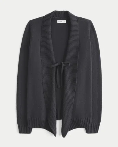 Hollister Boho Tie Front Cardigan In Gray