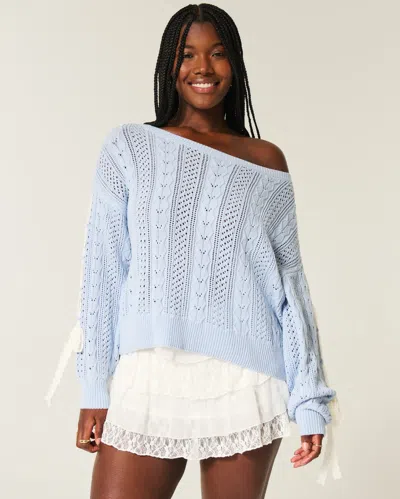 Hollister Bow-sleeve Cable-knit Sweater