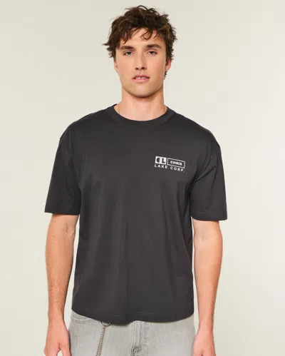Hollister Boxy Chris Lake Graphic Tee In Black