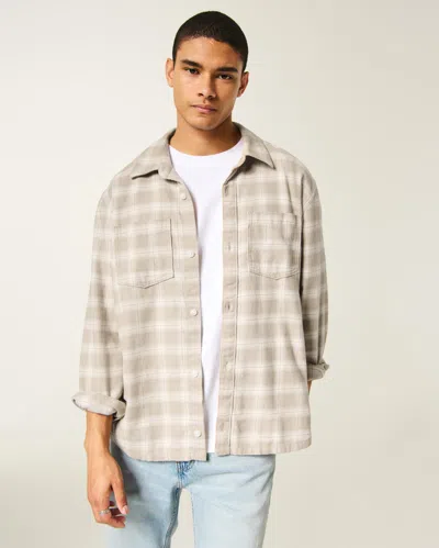 Hollister Boxy Flannel Shirt In Multi