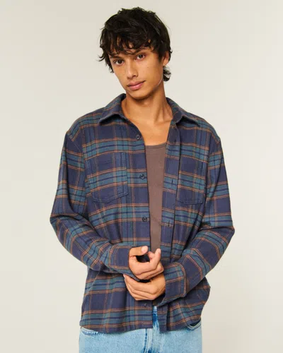 Hollister Boxy Flannel Shirt In Multi